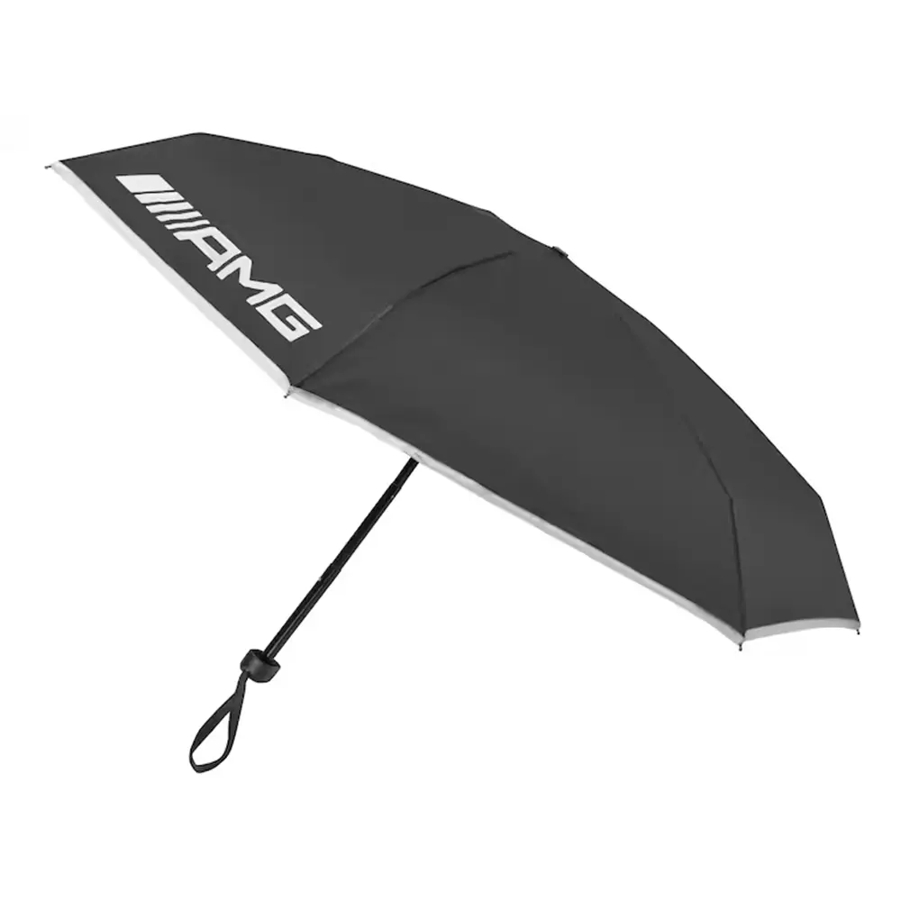 Mercedes-AMG Taschenschirm Schwarz/Weiß Kompakt & Stilvoll