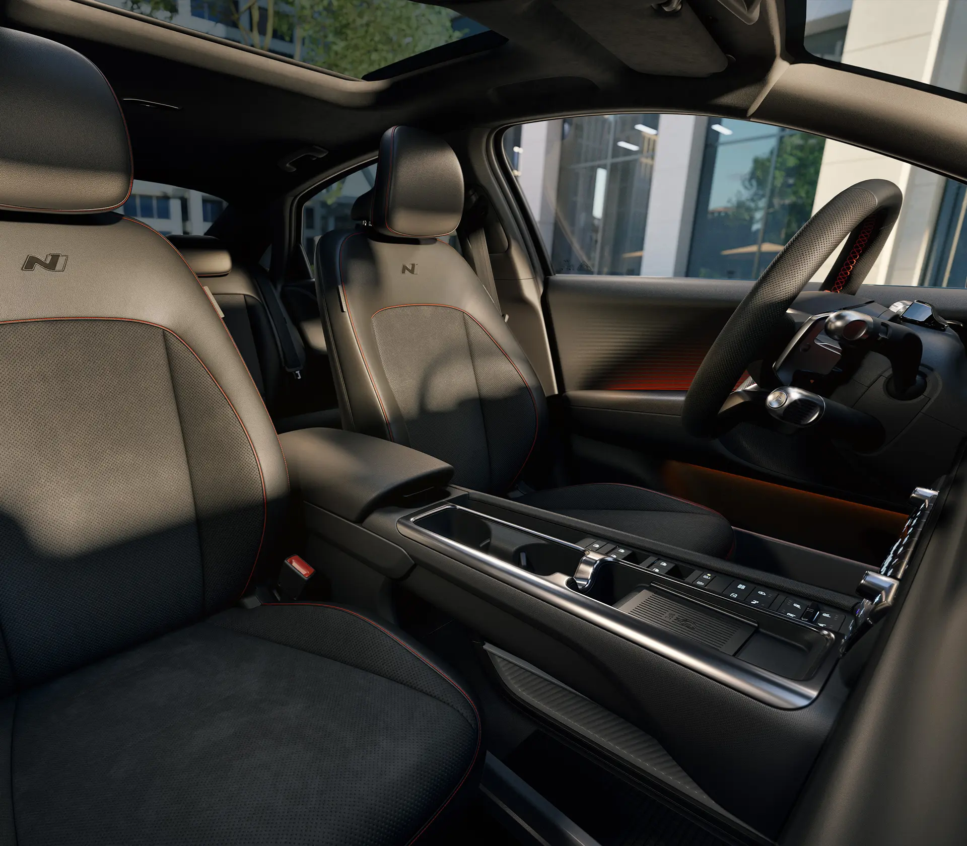 Der Hyundai IONIQ 6 in Interier von de rBeifahrerseite