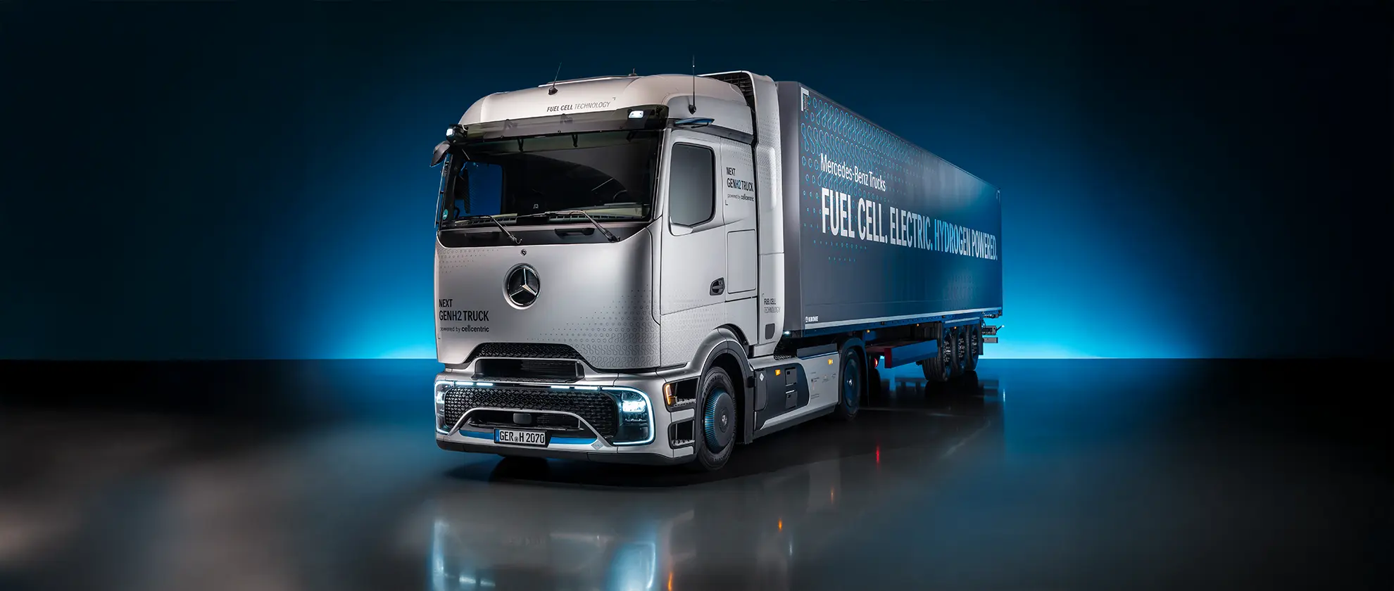 ein Standbild des NextGenH2 mit Sattelzug