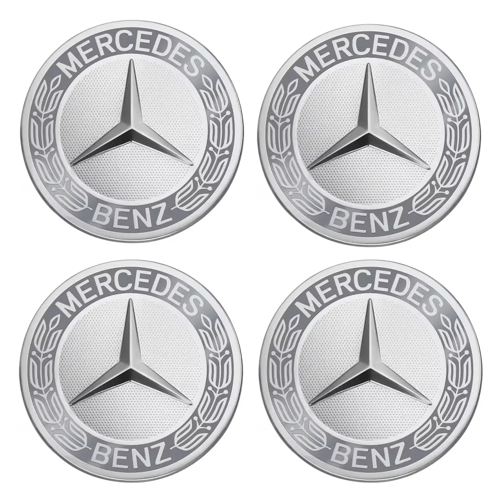 Mercedes-Benz 4x Radnabenabdeckung Stern mit Lorbeerkranz, klassisches Design