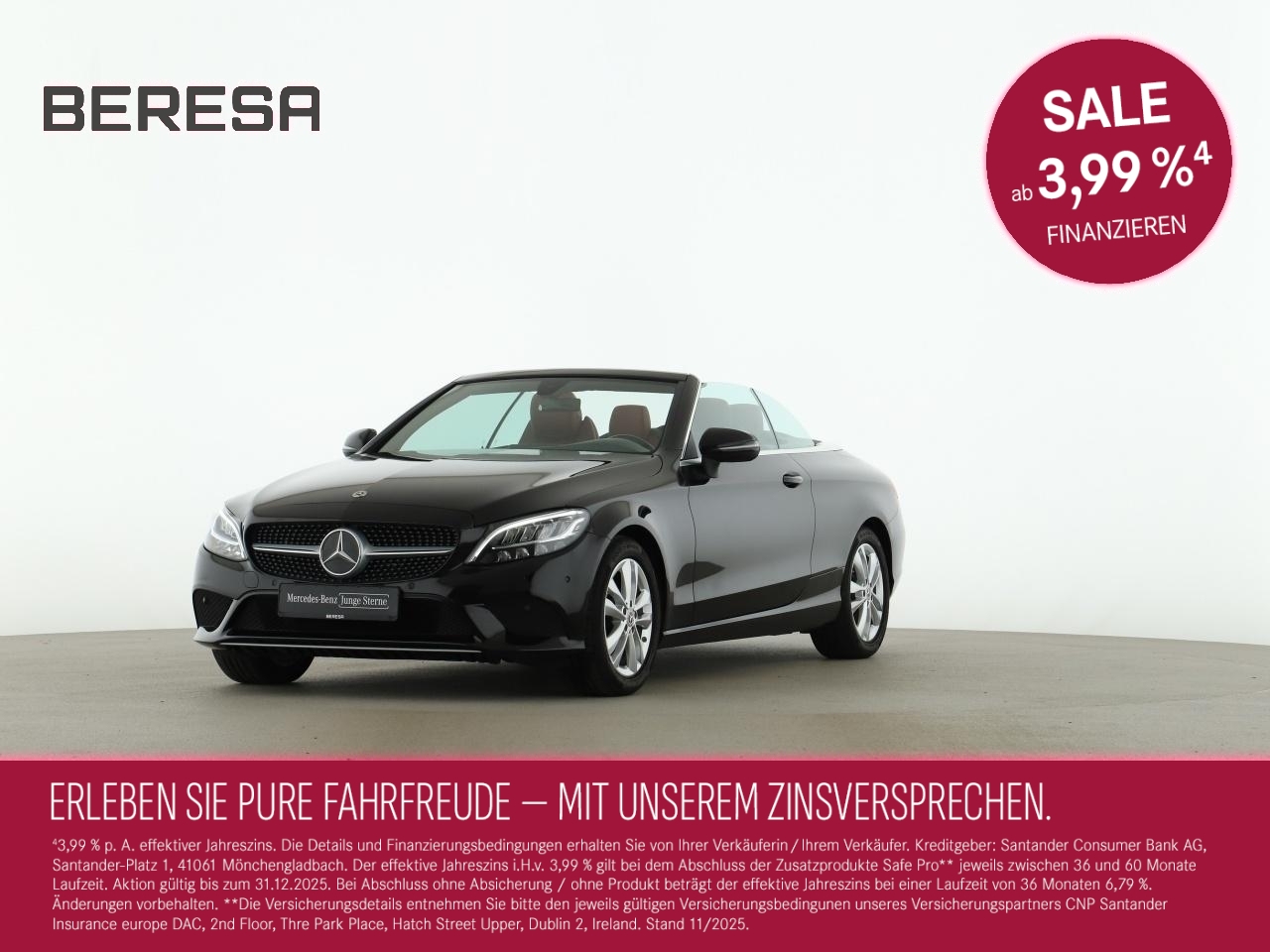 C 220 d Cabriolet Leder rot Park-Ass. Sitzhz LED