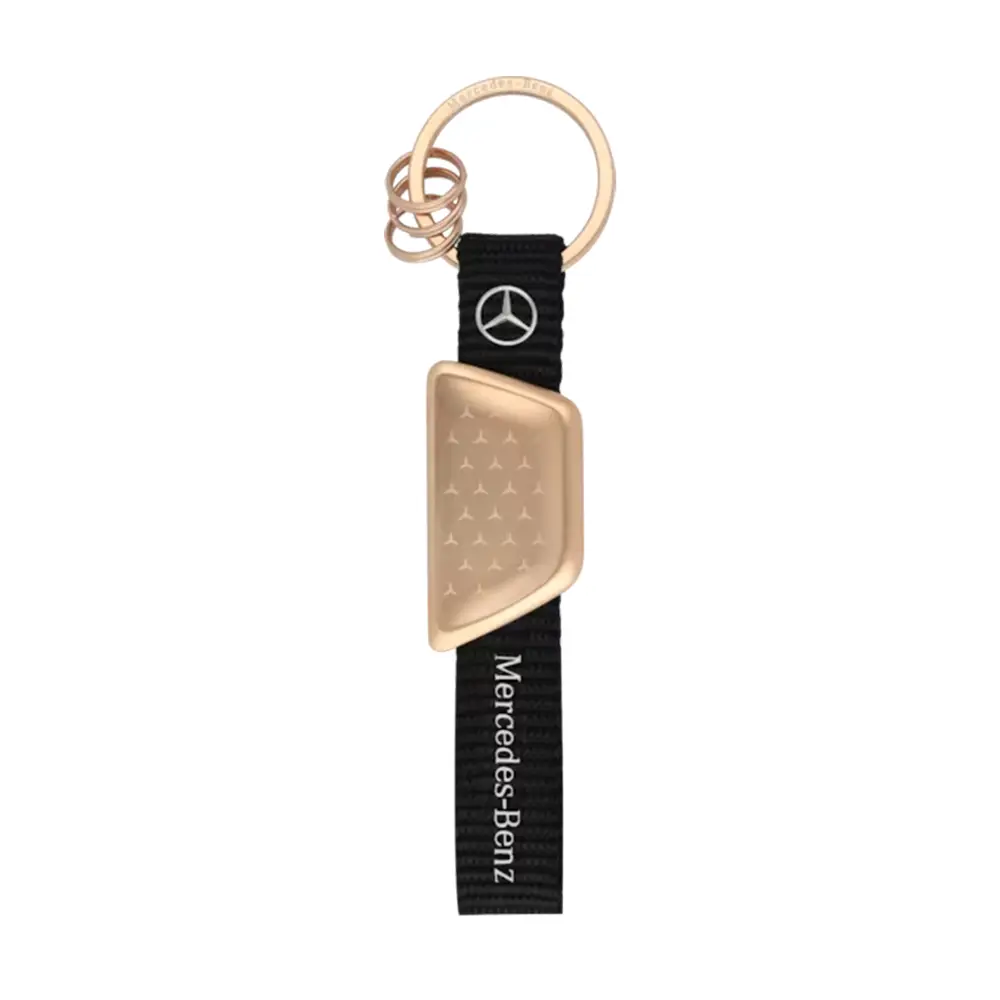 Mercedes-Benz Schlüsselanhänger in Roségold/Schwarz aus Edelstahl & PET