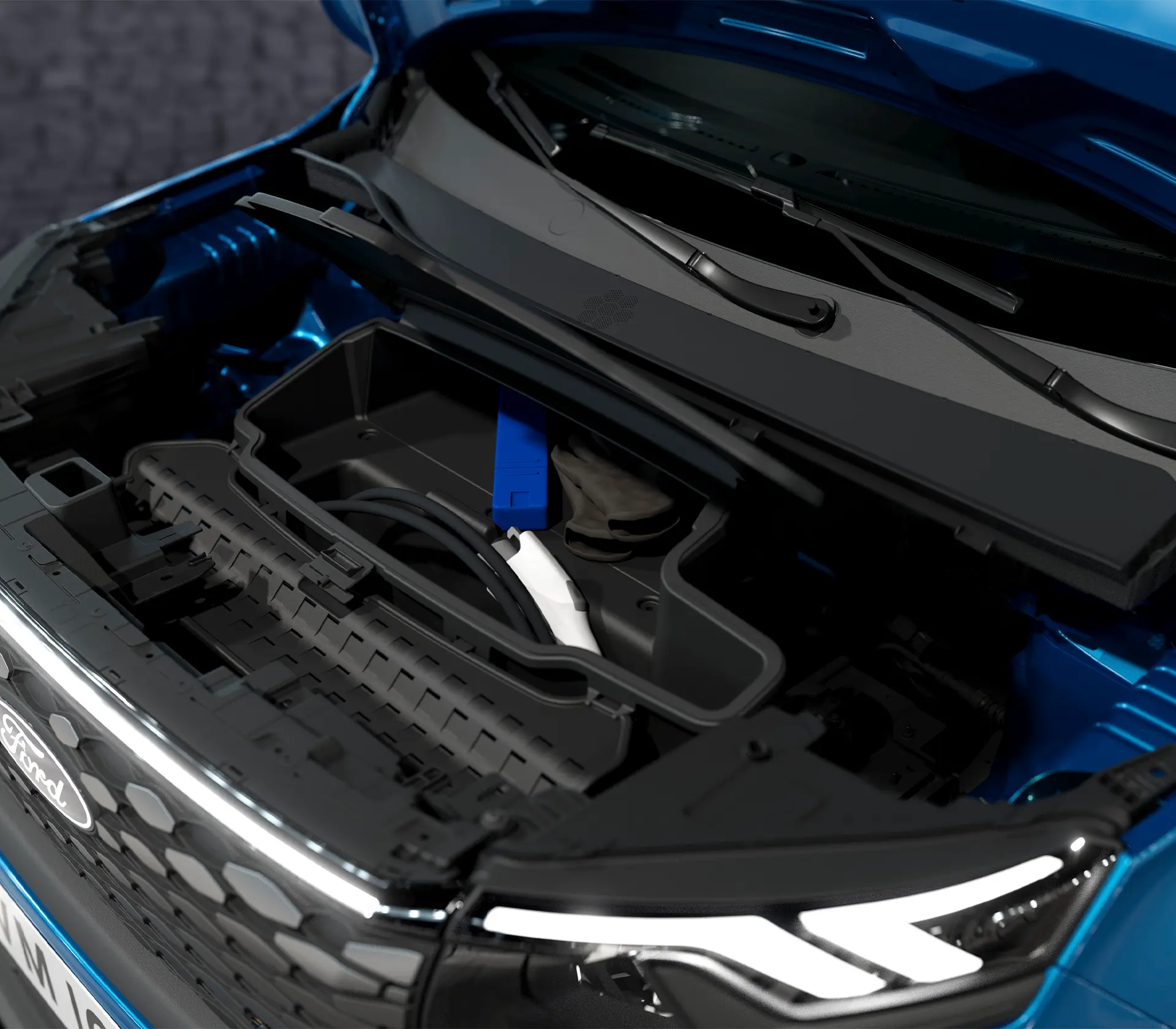 der Frunk des E-Transit Courier