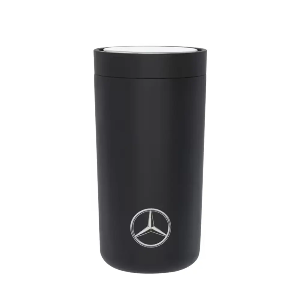 Mercedes-Benz To Go Becher Edelstahl Schwarz mit 360°-Trinköffnung