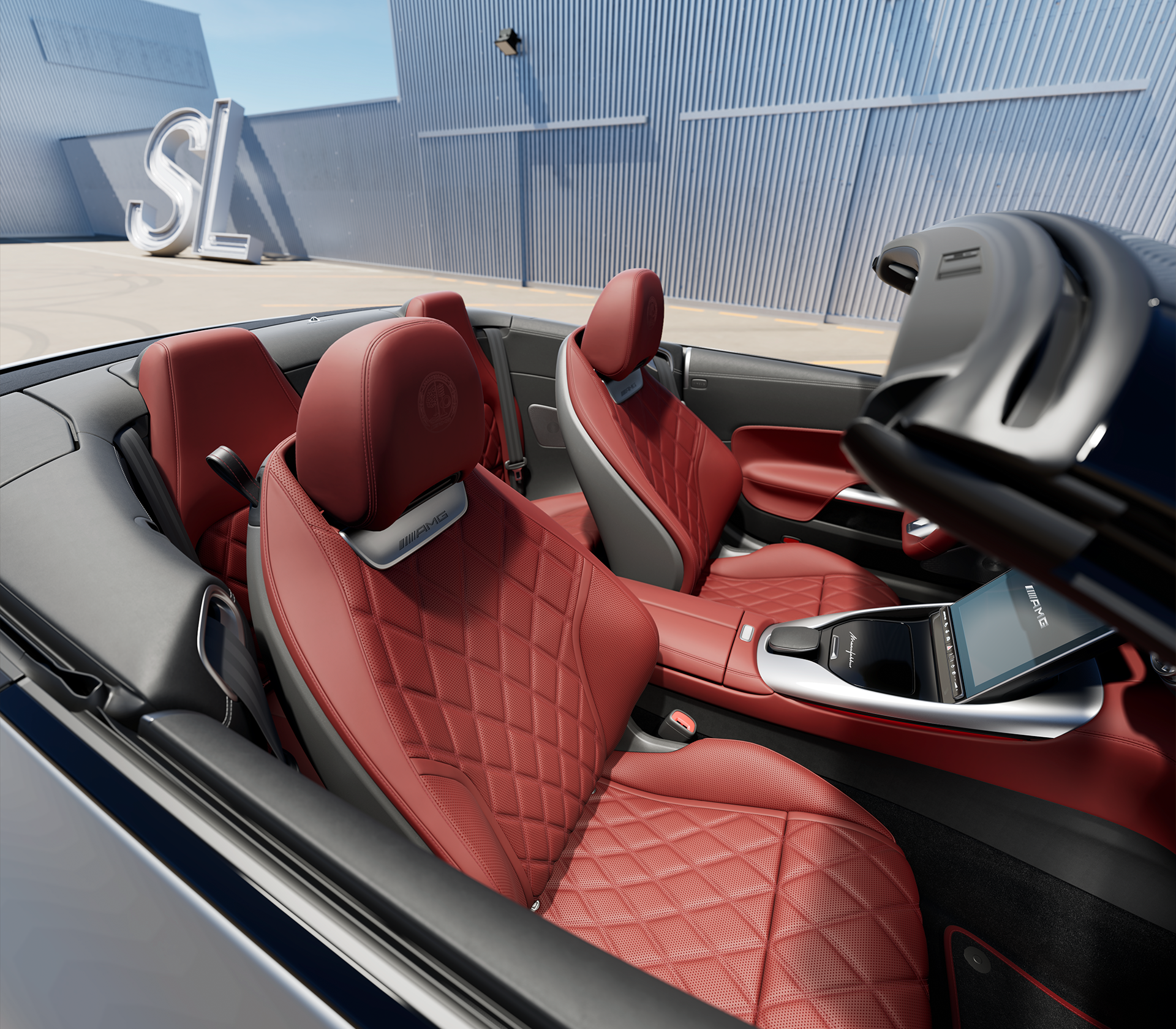 SL Roadster Interieur rote Ledersitze