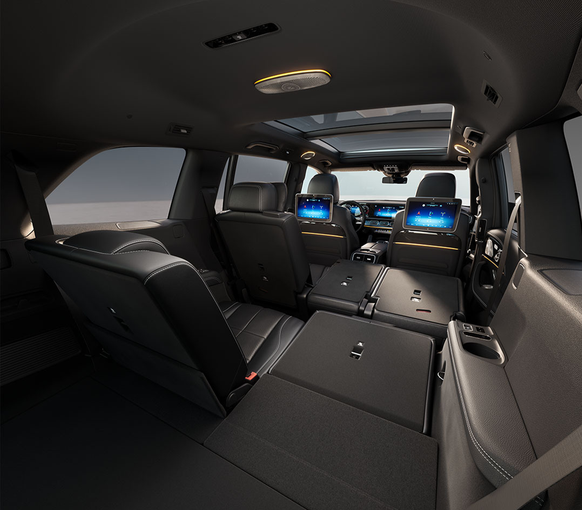 GLS Interieur umgeklappte Rücksitze