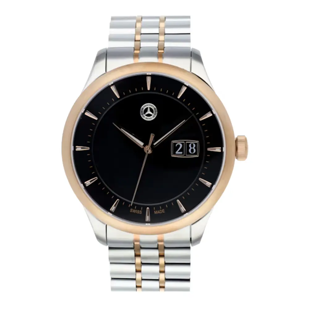 Mercedes-Benz Herren-Armbanduhr Elegance, Edelstahl, Quarzwerk, wasserdicht