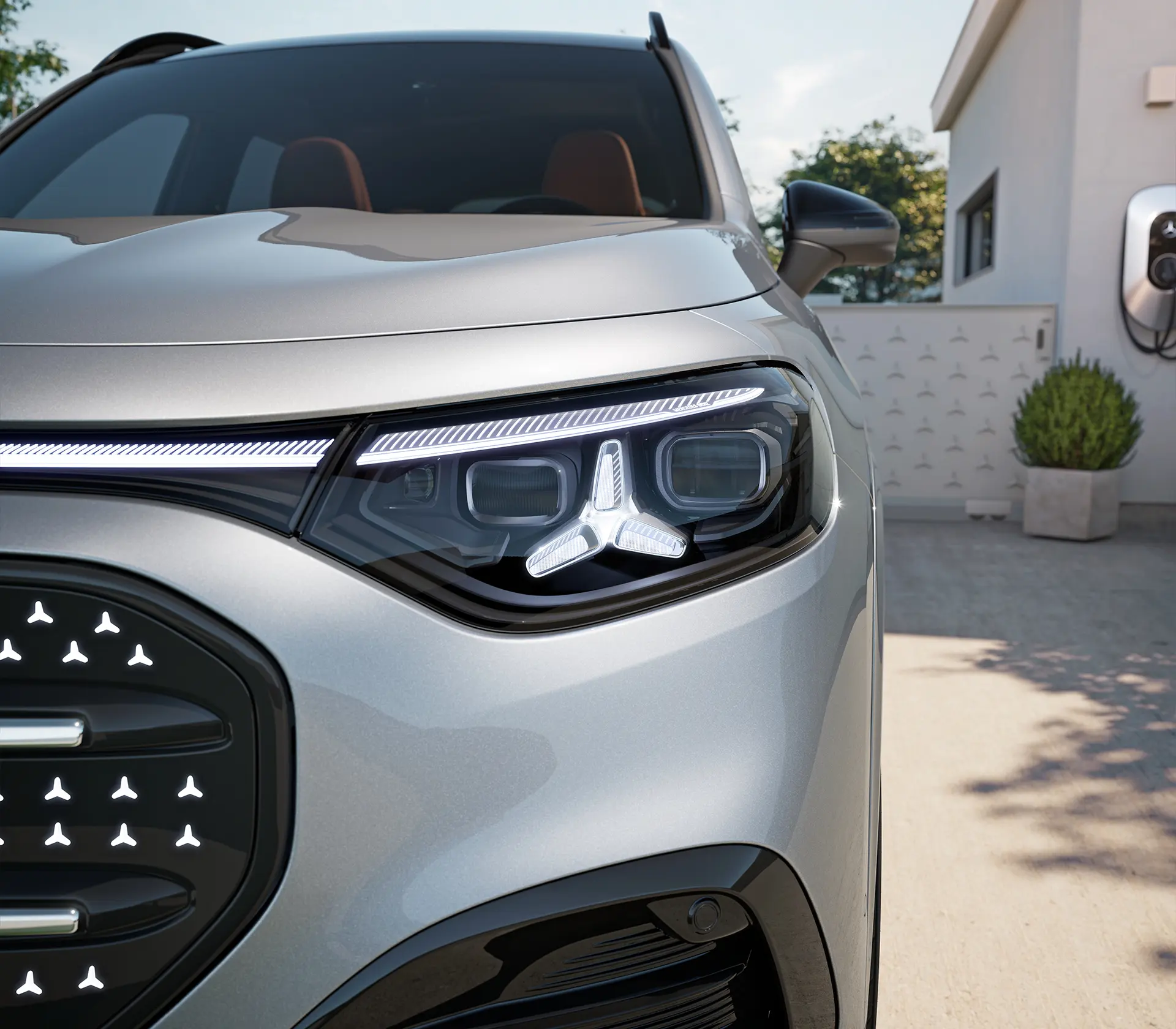 Der Scheinwerfer des GLB