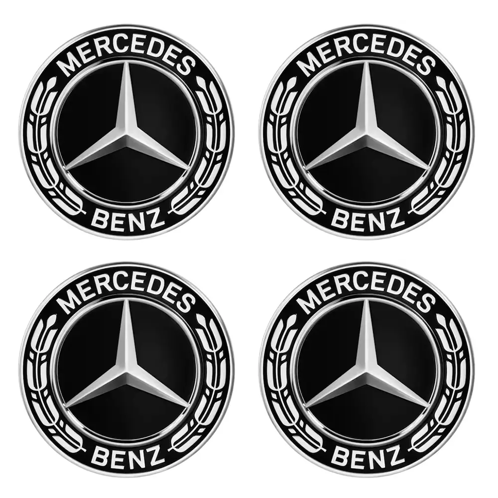 Mercedes-Benz 4x Radnabenabdeckung Stern mit Lorbeerkranz