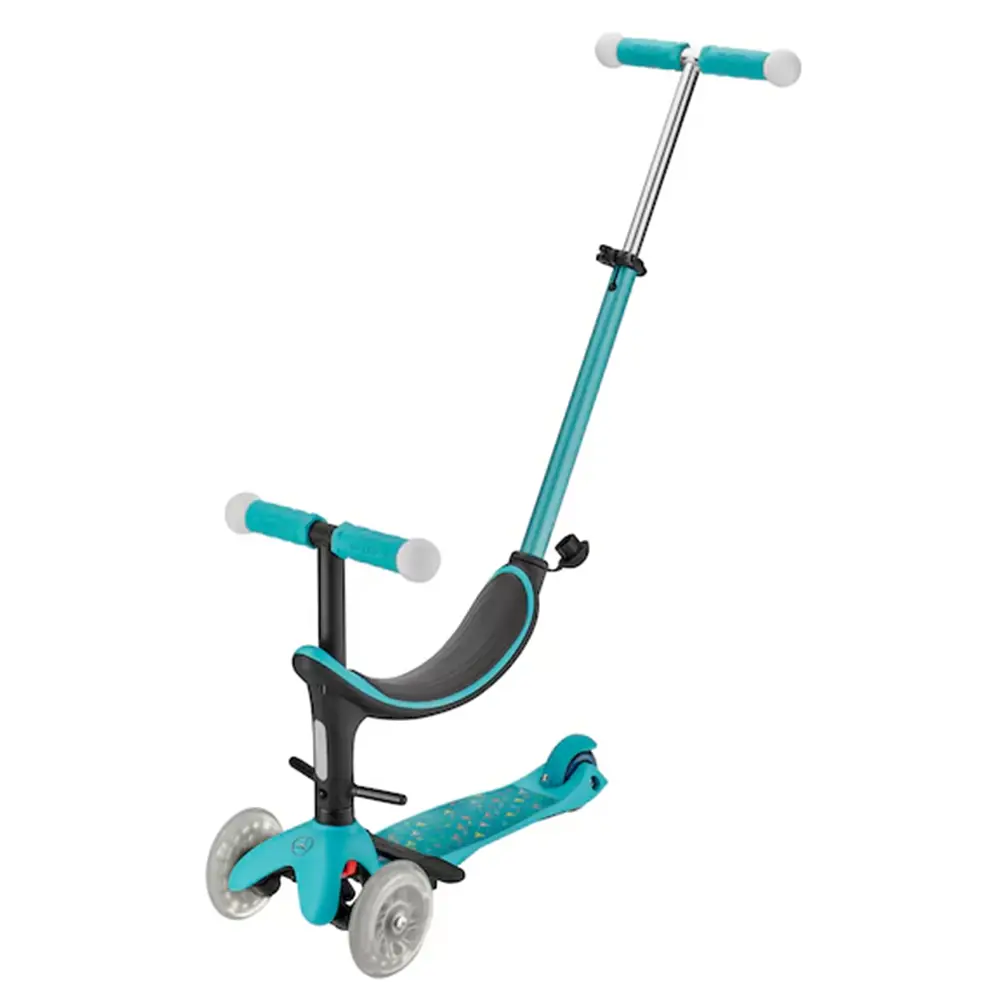 Mercedes-Benz Tretroller Kinder 4in1, LED-Leuchten, höhenverstellbar