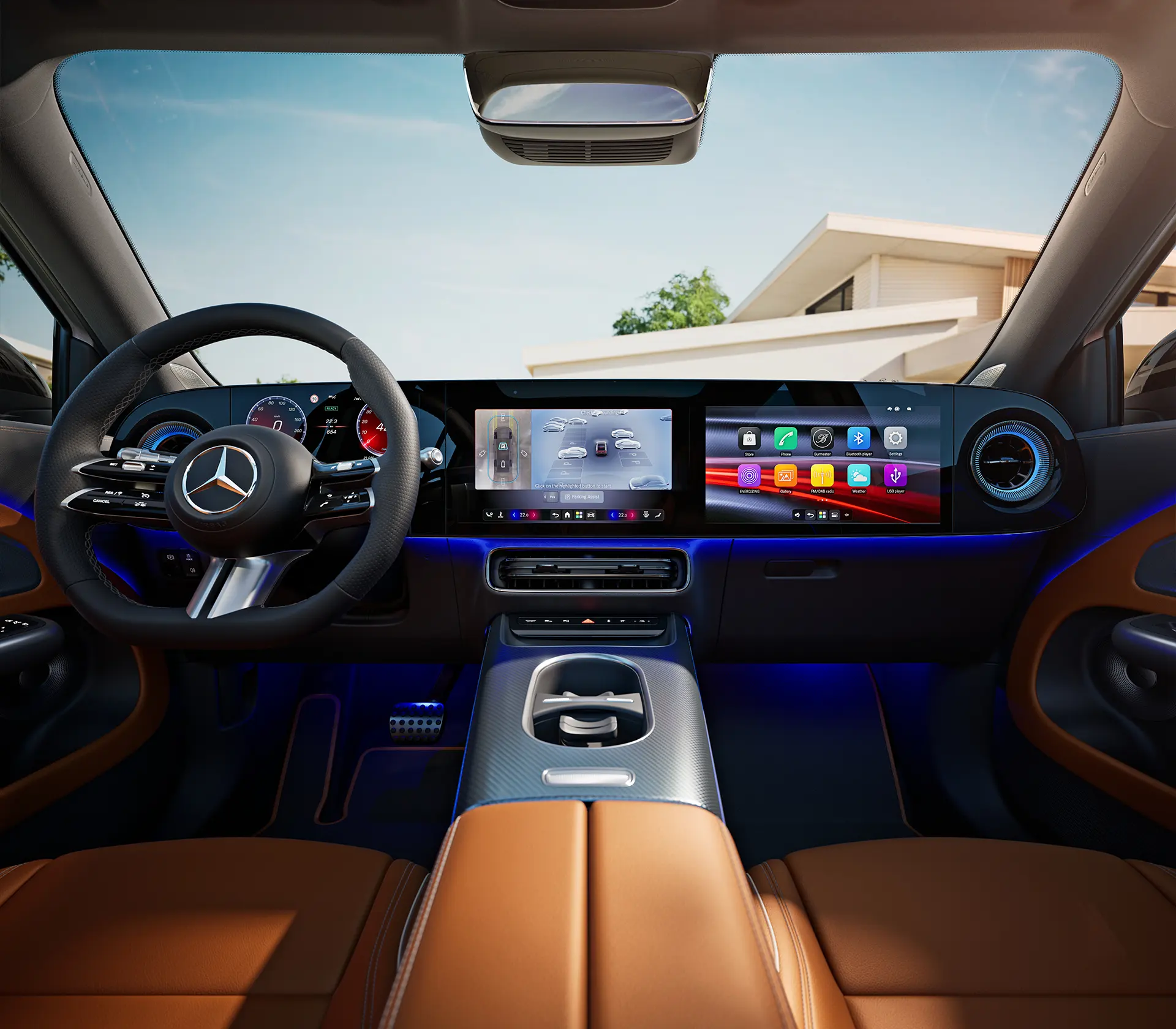 die Parkassistenz mit aktiver Parkplatzsuche des neuen GLB