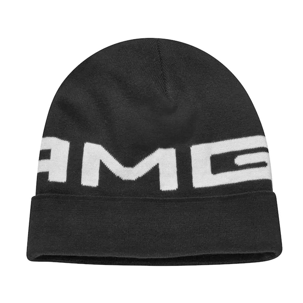 Mercedes-AMG Strickmütze mit Umschlag schwarz, 100% Baumwolle