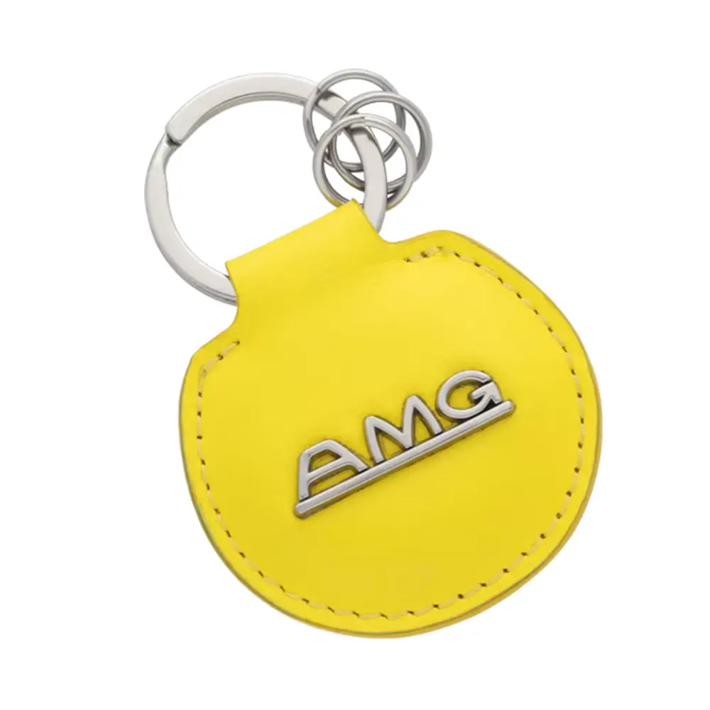 Mercedes-AMG Classic Schlüsselanhänger aus Leder in Gelb