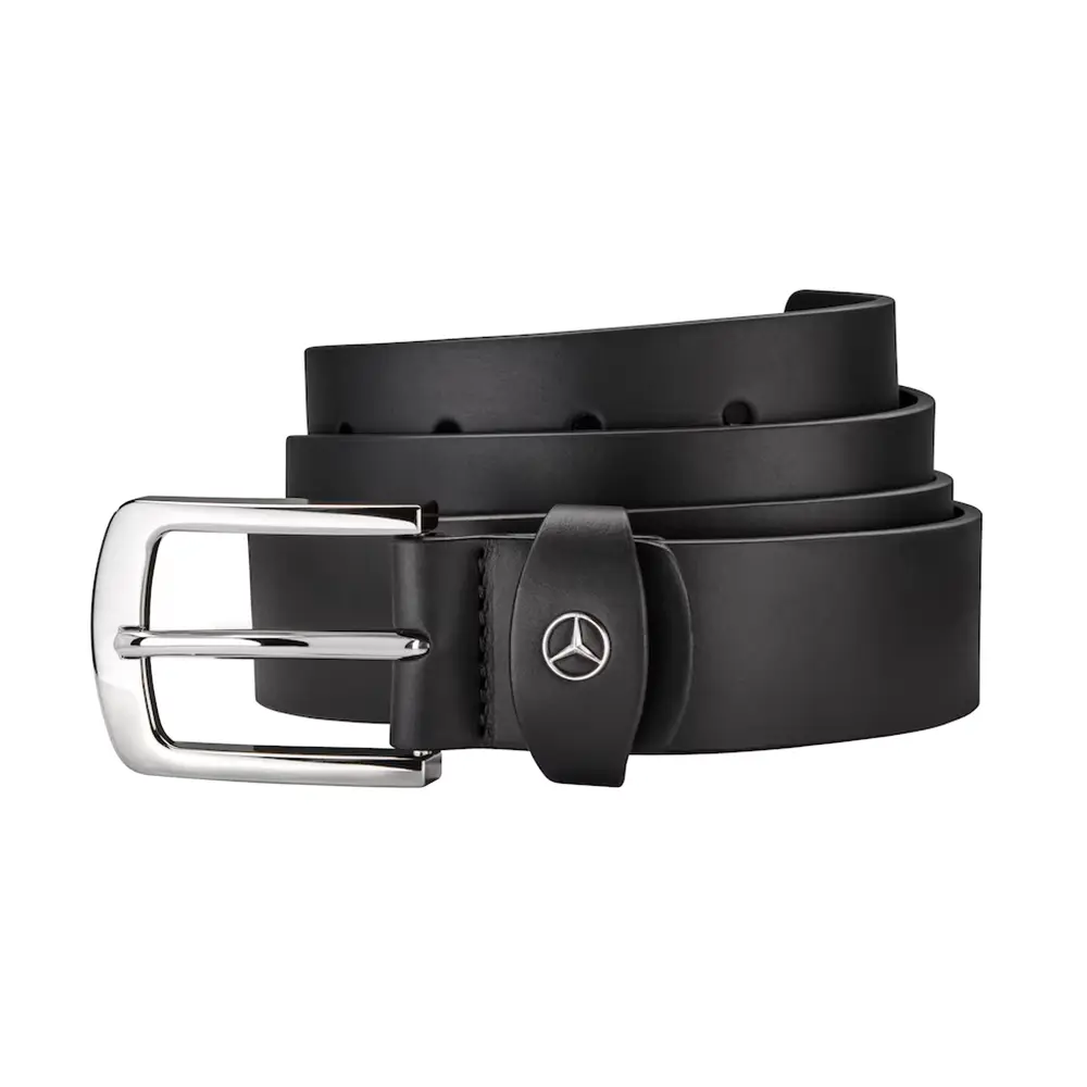 Mercedes-Benz Herrengürtel aus Rindsleder mit Edelstahl-Dornschließe