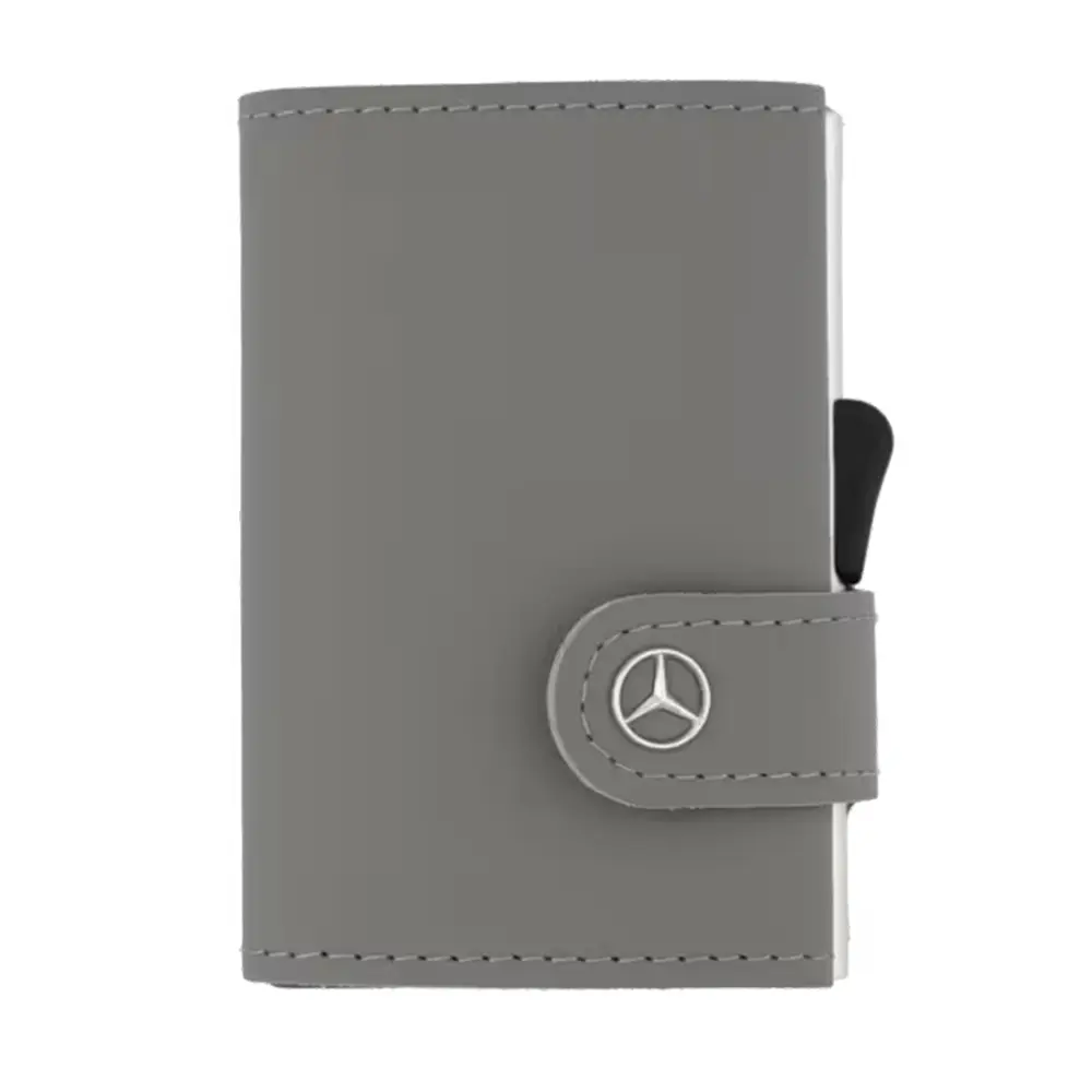 Mercedes-Benz Mini-Geldbörse aus Fahrzeugleder silbergrau