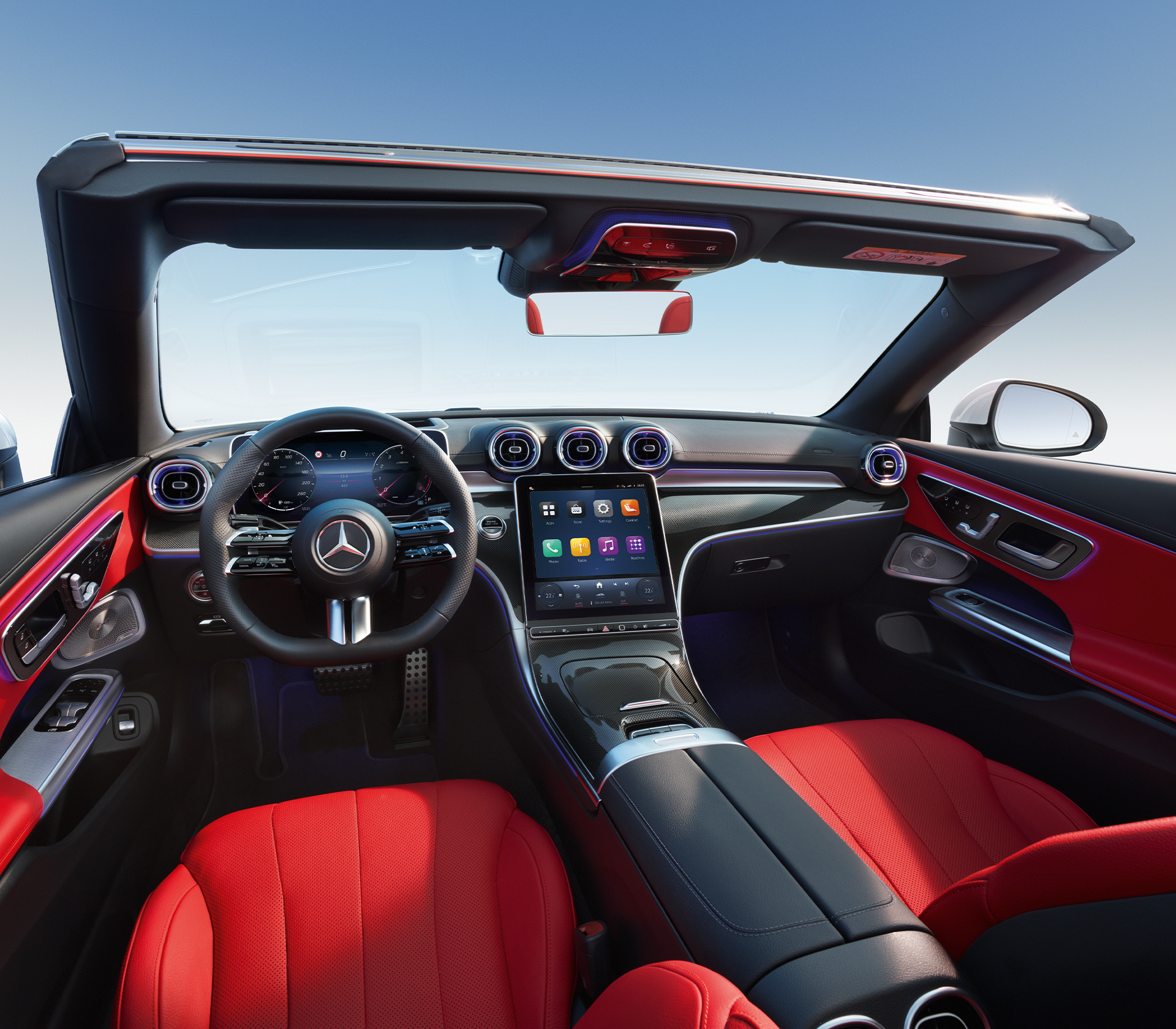 CLE Cabrio Interieur in Rot