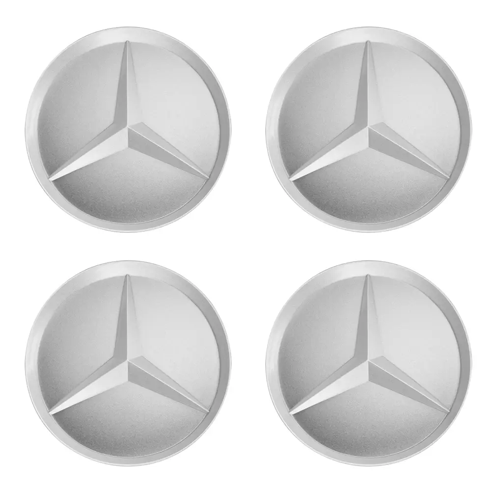 Mercedes-Benz 4x Radnabenabdeckung Silber abgesenkt