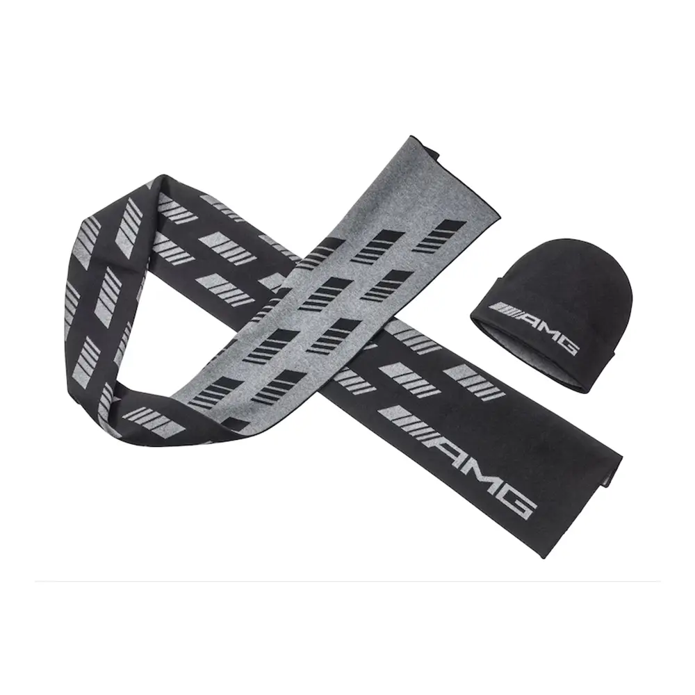 Mercedes-AMG Strickschal Schwarz Baumwolle (Bio) / Wolle (Merinowolle) / Polyamid