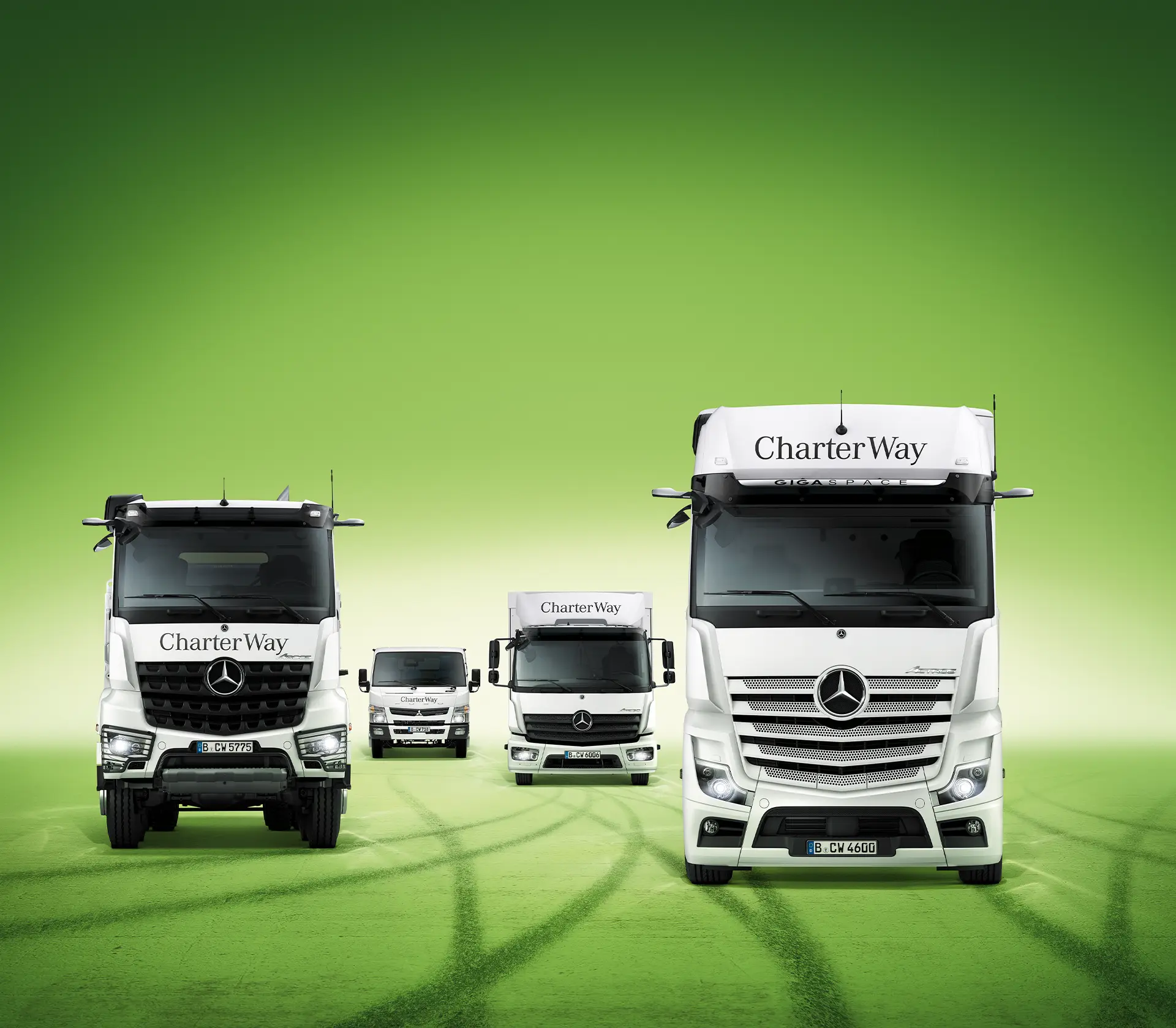 Diverse Miet Lkw von Mercedes-Benz aus dem CharterWay Programm